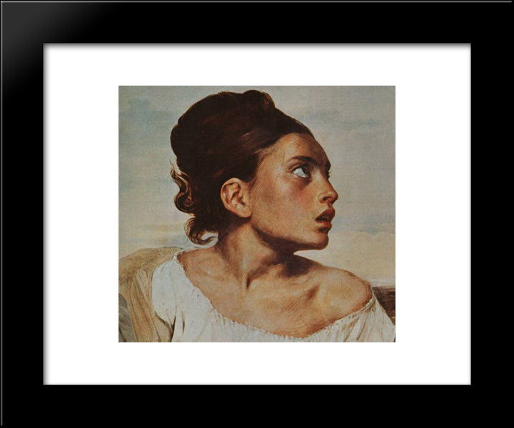 The Orphan Girl At The Cemetery 20x24 Black Modern Wood Framed Art Print Poster by Delacroix, Eugene