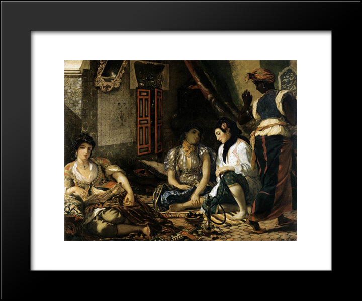 The Women Of Algiers In Their Apartment 20x24 Black Modern Wood Framed Art Print Poster by Delacroix, Eugene
