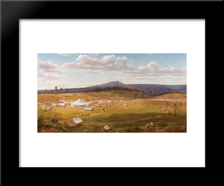 Ballarat In 1853-1854 20x24 Black Modern Wood Framed Art Print Poster by von Guerard, Eugene