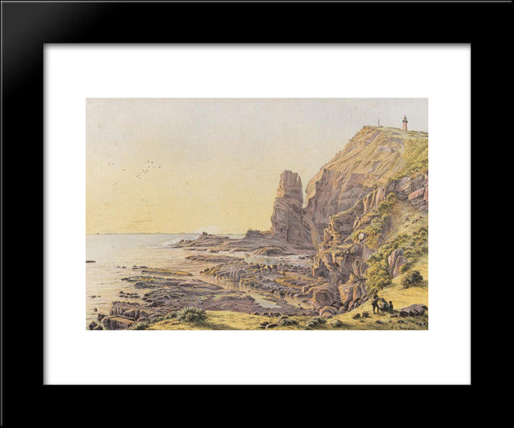 Castle Rock, Cape Schanck 20x24 Black Modern Wood Framed Art Print Poster by von Guerard, Eugene