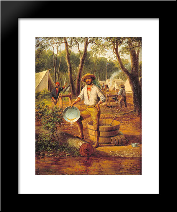 Eugene Von Guerard, Ballarat 20x24 Black Modern Wood Framed Art Print Poster by von Guerard, Eugene