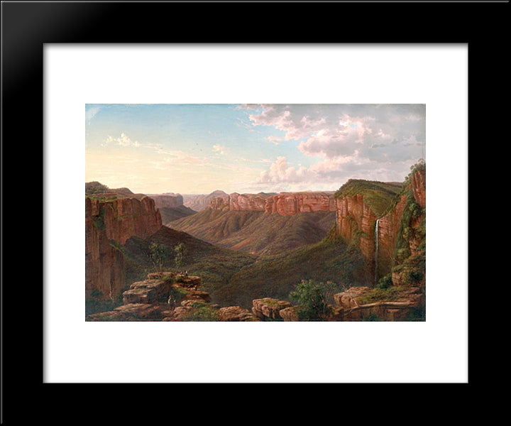 Govett'S Leap And Grose River Valley, Blue Mountains, New South Wales 20x24 Black Modern Wood Framed Art Print Poster by von Guerard, Eugene