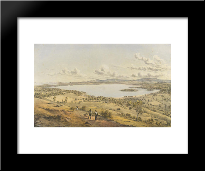 Lake Illawarra, N.S.W. 20x24 Black Modern Wood Framed Art Print Poster by von Guerard, Eugene