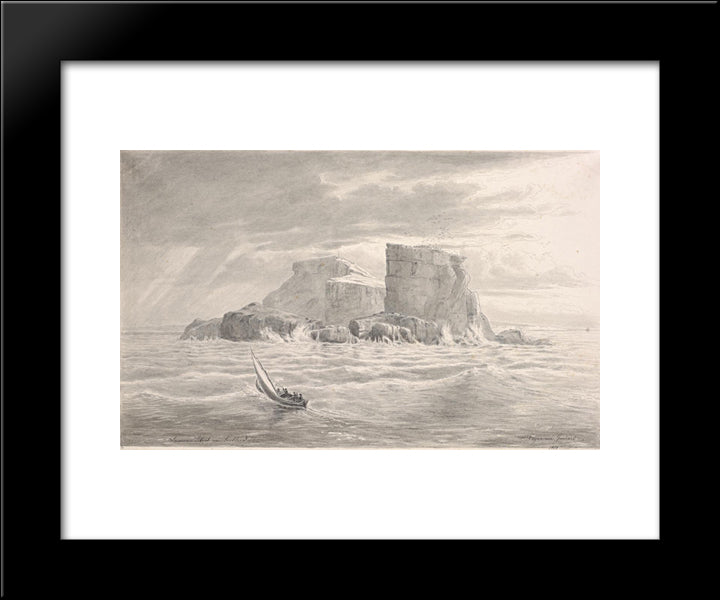 Lawrence Island Near Portland 20x24 Black Modern Wood Framed Art Print Poster by von Guerard, Eugene