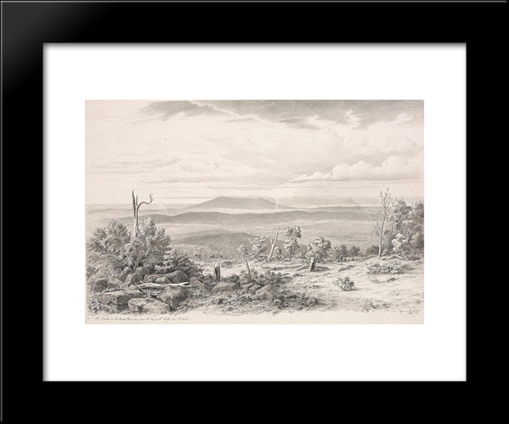 Mt Barker And The Murray Plains Seen From The Top Of Mt Lofty Near Adelaide 20x24 Black Modern Wood Framed Art Print Poster by von Guerard, Eugene