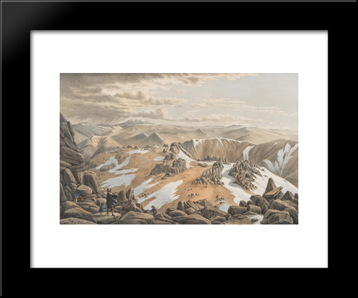 North East View From The Top Of Mt Kosciusko 20x24 Black Modern Wood Framed Art Print Poster by von Guerard, Eugene