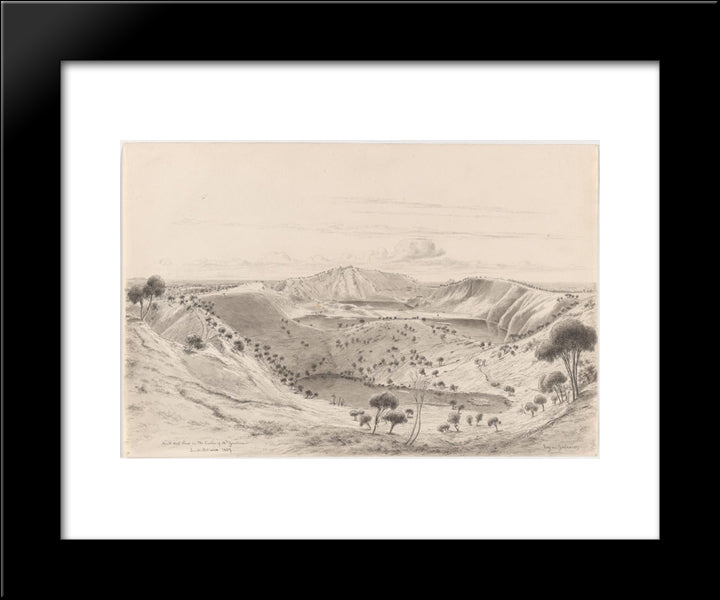 North West View In The Crater Of Mt Gambier, South Australia 20x24 Black Modern Wood Framed Art Print Poster by von Guerard, Eugene