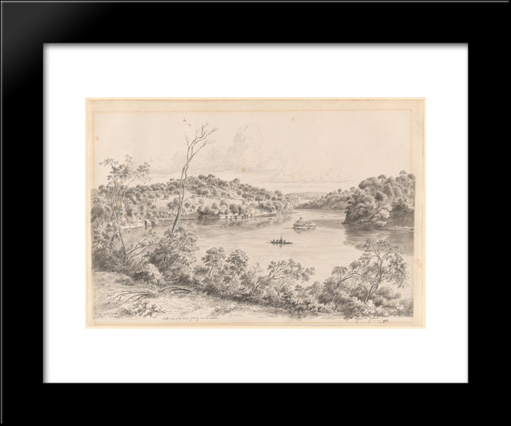South View Of The River Glenelg Near Its Mouth 20x24 Black Modern Wood Framed Art Print Poster by von Guerard, Eugene
