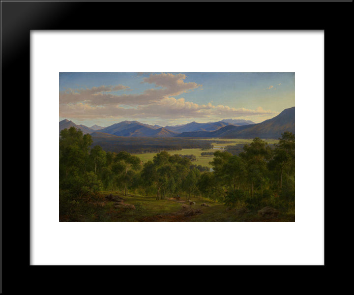 Spring In The Valley Of The Mitta Mitta With The Bogong Ranges 20x24 Black Modern Wood Framed Art Print Poster by von Guerard, Eugene
