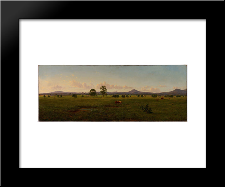 View Of The Gippsland Alps, From Bushy Park On The River Avon 20x24 Black Modern Wood Framed Art Print Poster by von Guerard, Eugene