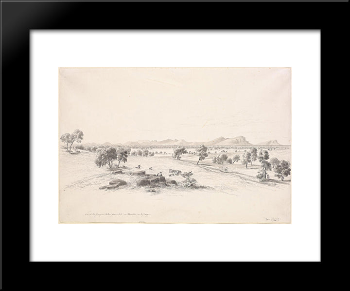 View Of The Grampians Taken From A Hill Near Hamilton On The Grange 20x24 Black Modern Wood Framed Art Print Poster by von Guerard, Eugene