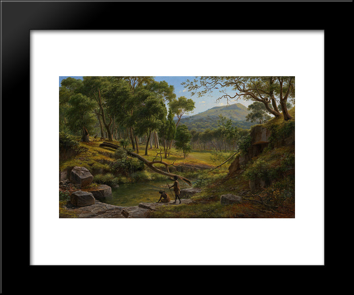 Warrenheip Hills Near Ballarat 20x24 Black Modern Wood Framed Art Print Poster by von Guerard, Eugene