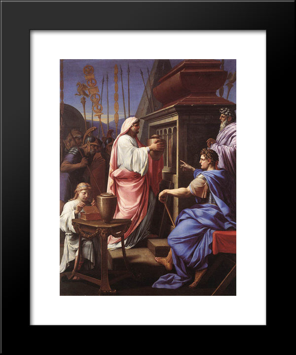 Caligula Depositing The Ashes Of His Mother And Brother In The Tomb Of His Ancestors 20x24 Black Modern Wood Framed Art Print Poster by Le Sueur, Eustache