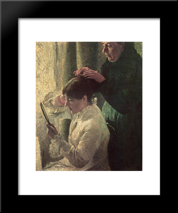 Mother And Daughter 20x24 Black Modern Wood Framed Art Print Poster by Zandomeneghi, Federico