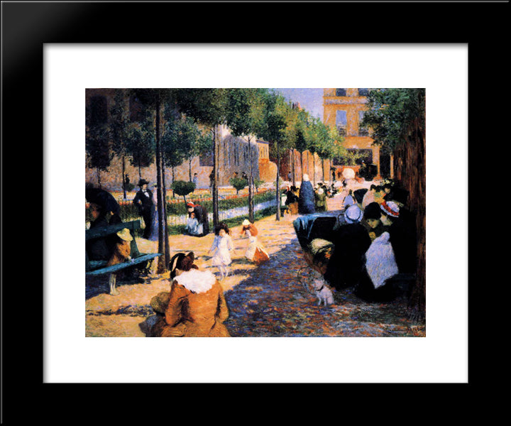 Place D'Anvers, Paris 20x24 Black Modern Wood Framed Art Print Poster by Zandomeneghi, Federico