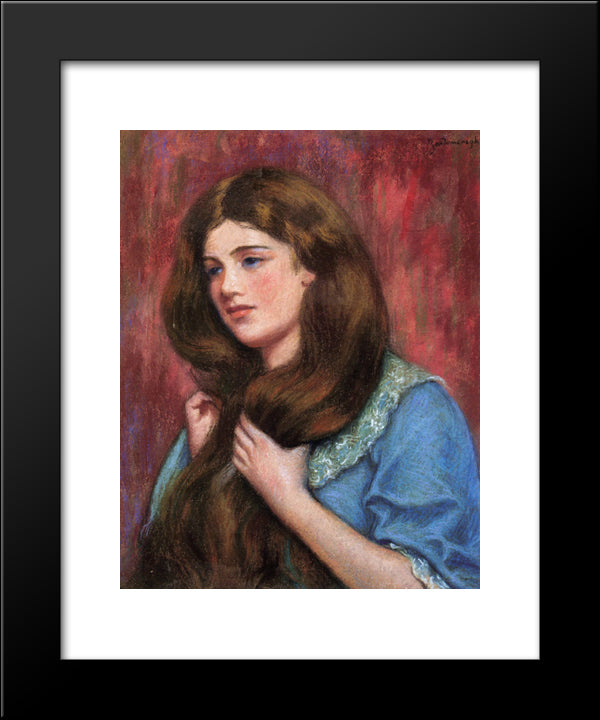 Portrait Of A Young Beauty 20x24 Black Modern Wood Framed Art Print Poster by Zandomeneghi, Federico