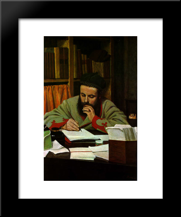 Portrait Of M. Diego Martelli 20x24 Black Modern Wood Framed Art Print Poster by Zandomeneghi, Federico