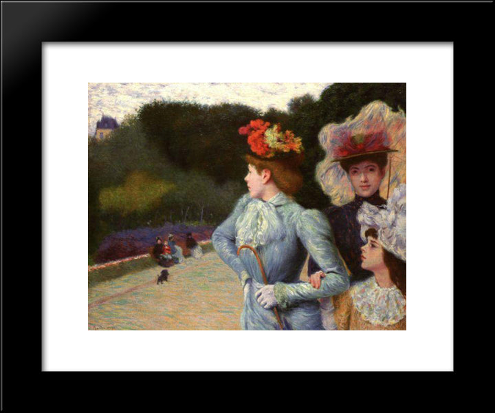 Promenade 20x24 Black Modern Wood Framed Art Print Poster by Zandomeneghi, Federico