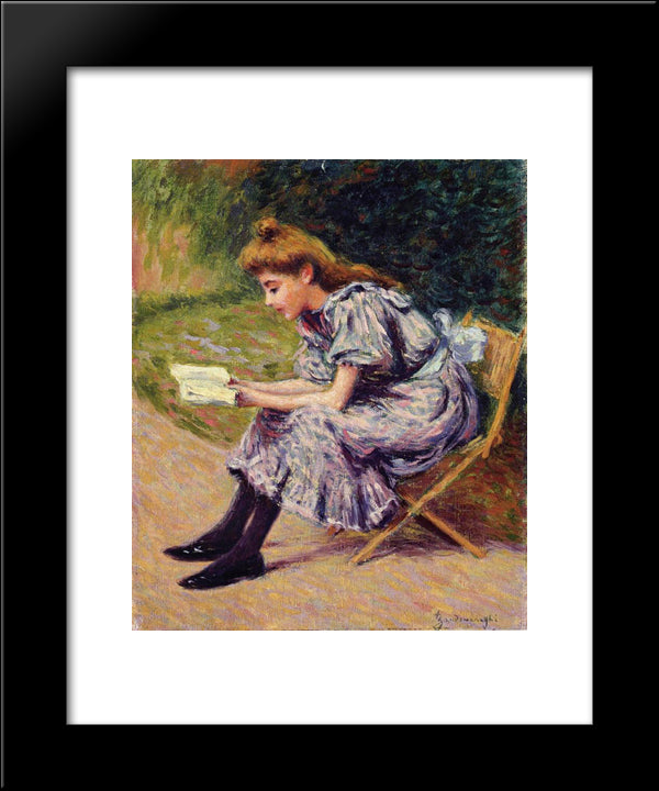 The Reader 20x24 Black Modern Wood Framed Art Print Poster by Zandomeneghi, Federico