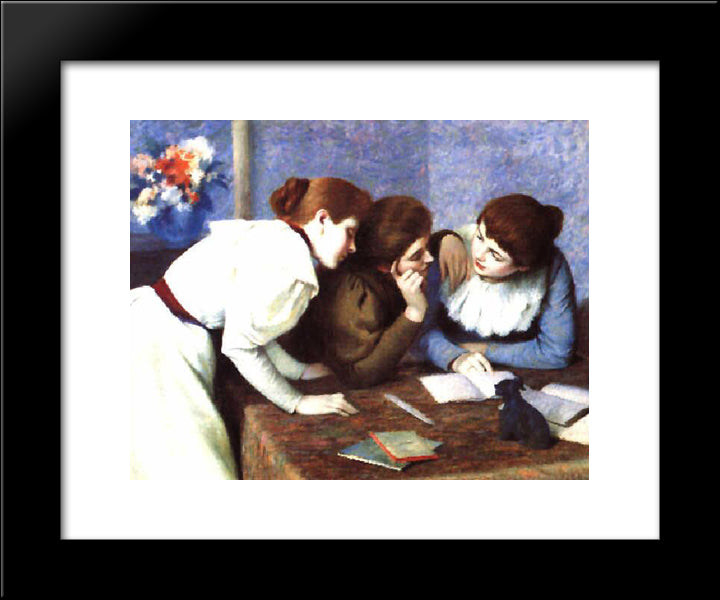 The Reading 20x24 Black Modern Wood Framed Art Print Poster by Zandomeneghi, Federico