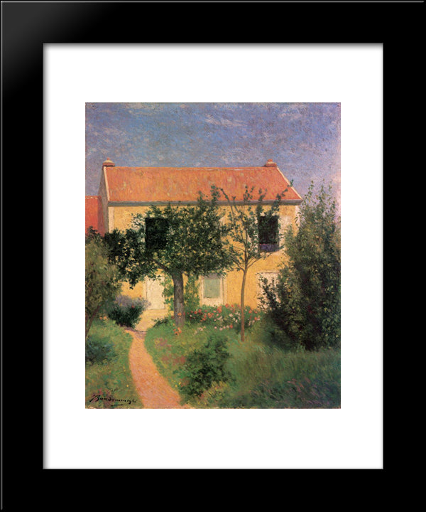 The Red Roof 20x24 Black Modern Wood Framed Art Print Poster by Zandomeneghi, Federico