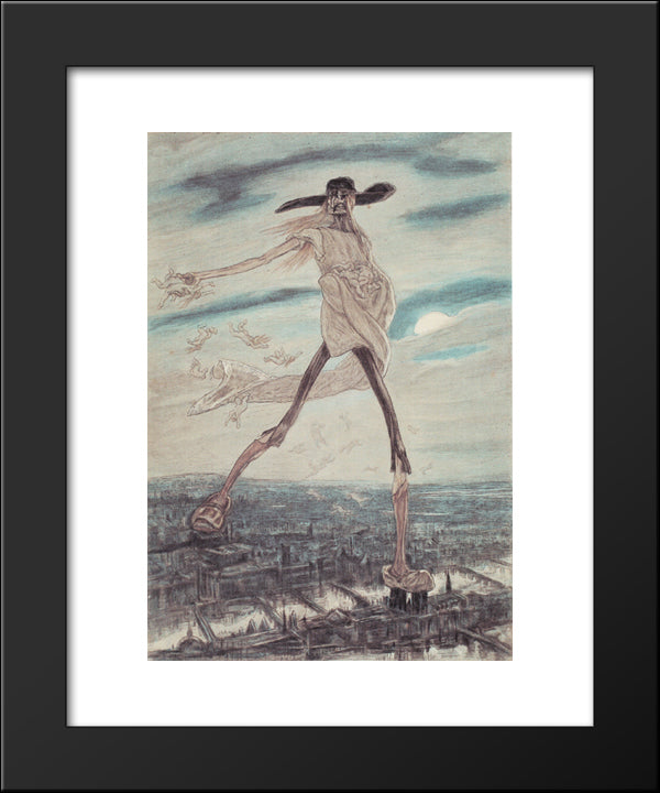 The Satanic. Satan Sowing Tares 20x24 Black Modern Wood Framed Art Print Poster by Rops, Felicien