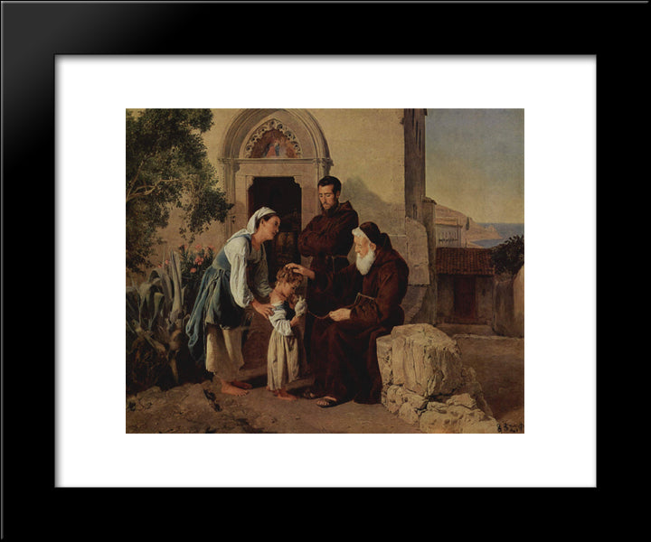 Am Klostertor 20x24 Black Modern Wood Framed Art Print Poster by Waldmuller, Ferdinand Georg