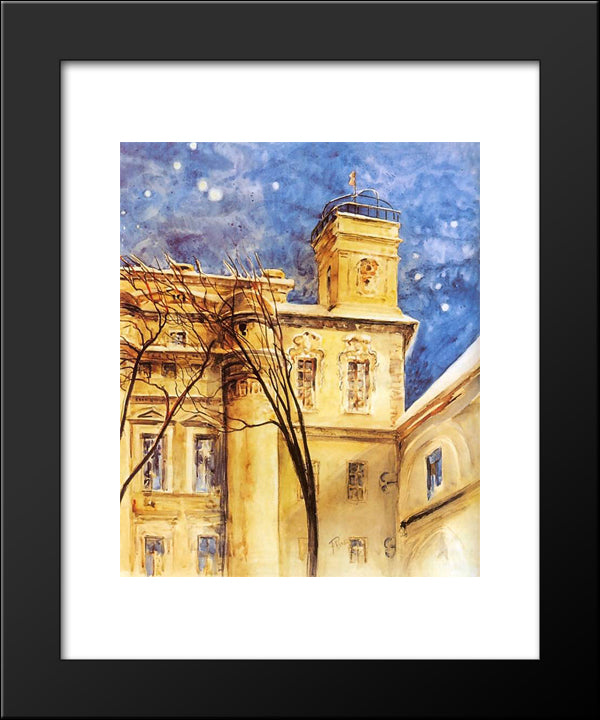 Astronomical Observatory Of Vilnius University 20x24 Black Modern Wood Framed Art Print Poster by Ruszczyc, Ferdynand