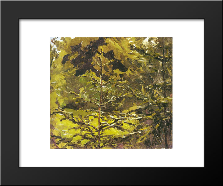 Fragment Lasu 20x24 Black Modern Wood Framed Art Print Poster by Ruszczyc, Ferdynand