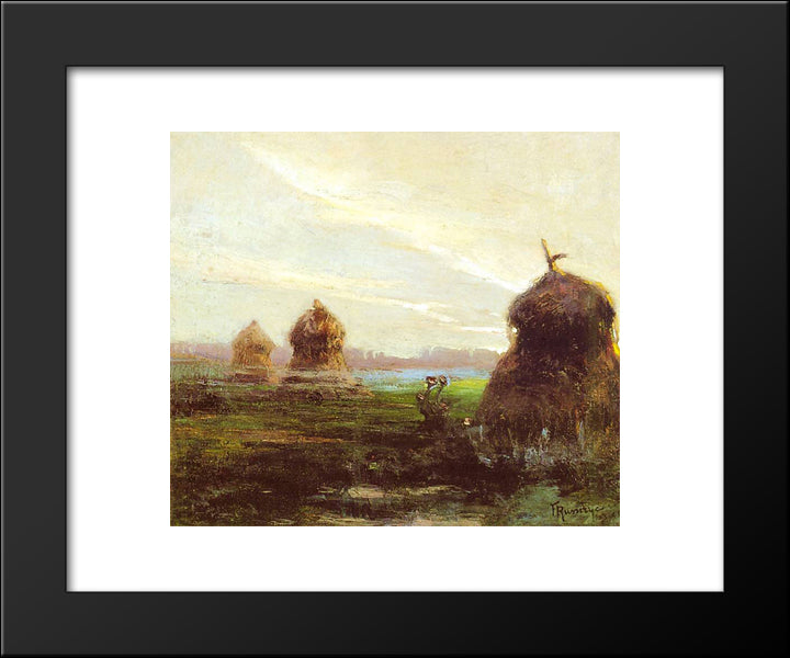 Pejzaz Ze Stogami 20x24 Black Modern Wood Framed Art Print Poster by Ruszczyc, Ferdynand