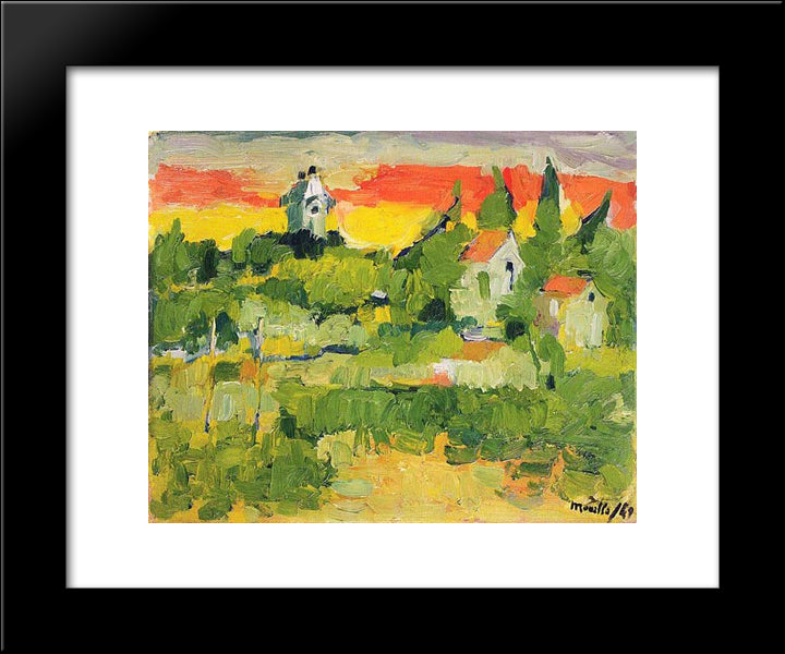 Auvers Sur Oise 20x24 Black Modern Wood Framed Art Print Poster by Saygi, Fikret Mualla