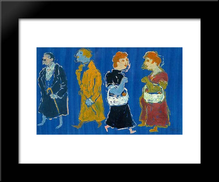 Mavi 20x24 Black Modern Wood Framed Art Print Poster by Saygi, Fikret Mualla