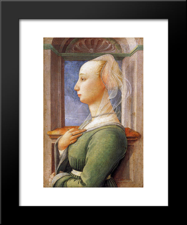 Portrait Of A Woman 20x24 Black Modern Wood Framed Art Print Poster by Lippi, Filippo