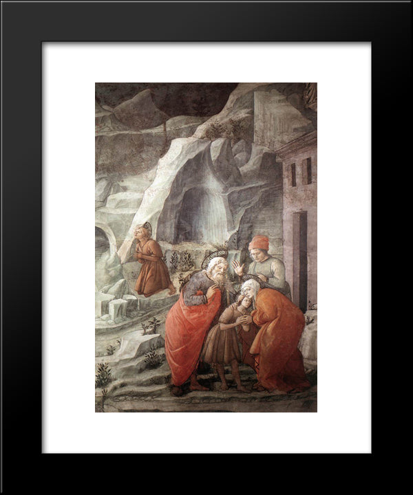 St. John Taking Leave Of His Parents (Detail) 20x24 Black Modern Wood Framed Art Print Poster by Lippi, Filippo