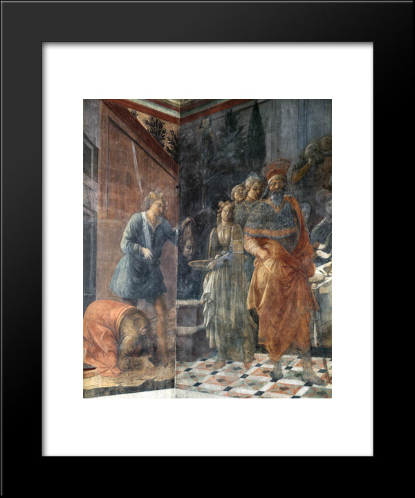 The Beheading Of John The Baptis 20x24 Black Modern Wood Framed Art Print Poster by Lippi, Filippo