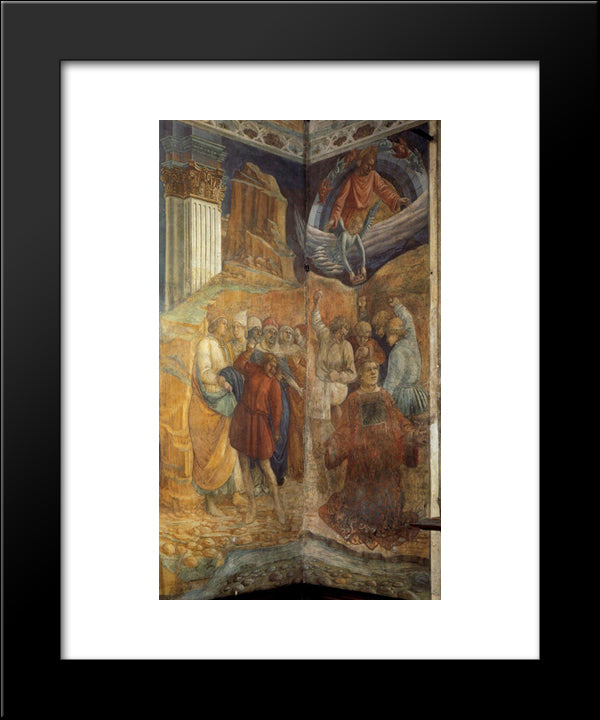 The Martyrdom Of St. Stephen 20x24 Black Modern Wood Framed Art Print Poster by Lippi, Filippo