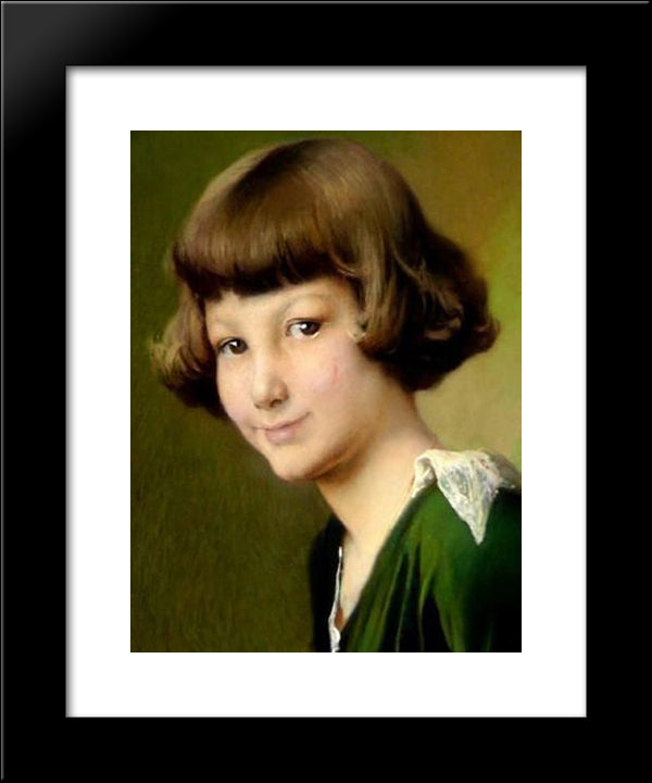 Baroness De Mevius (Detail) 20x24 Black Modern Wood Framed Art Print Poster by Baes, Firmin