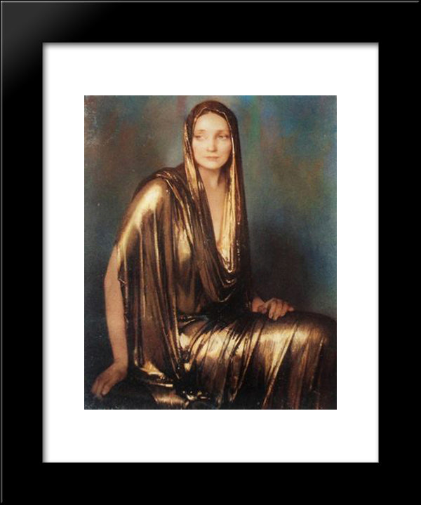 Lady In Gold 20x24 Black Modern Wood Framed Art Print Poster by Baes, Firmin