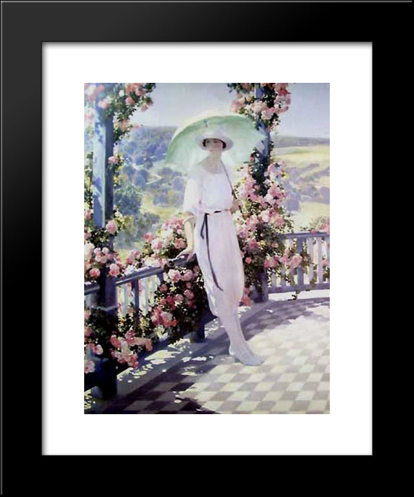 Sunny Terrace 20x24 Black Modern Wood Framed Art Print Poster by Baes, Firmin