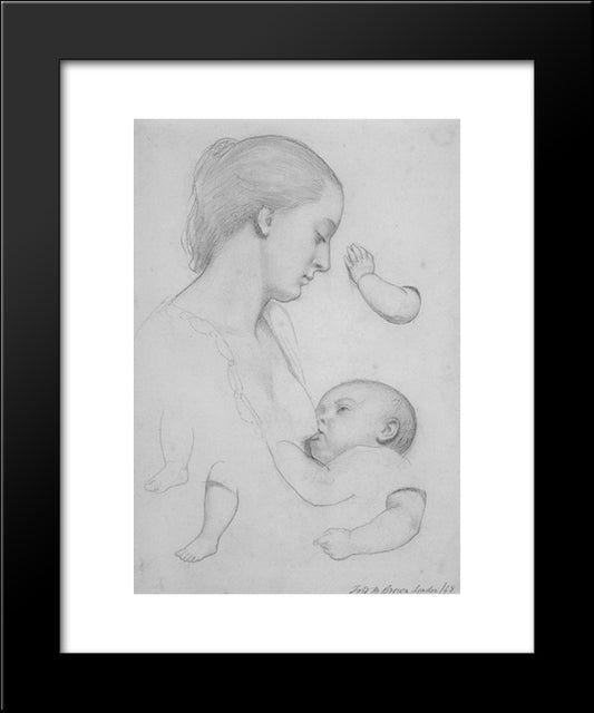 The Young Mother 20x24 Black Modern Wood Framed Art Print Poster by Brown, Ford Madox