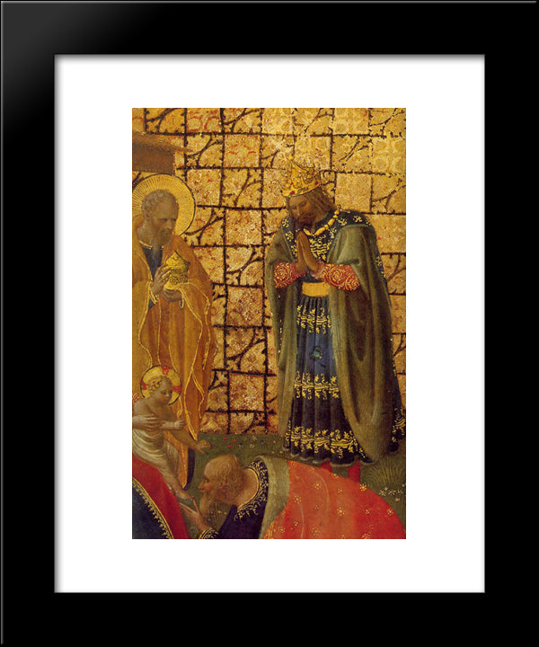 Adoration And Annunciation 20x24 Black Modern Wood Framed Art Print Poster by Angelico, Fra