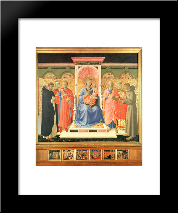Annalena Altarpiece 20x24 Black Modern Wood Framed Art Print Poster by Angelico, Fra