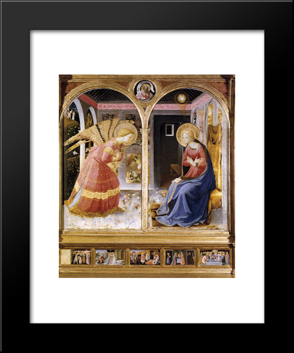 Annunciation 20x24 Black Modern Wood Framed Art Print Poster by Angelico, Fra