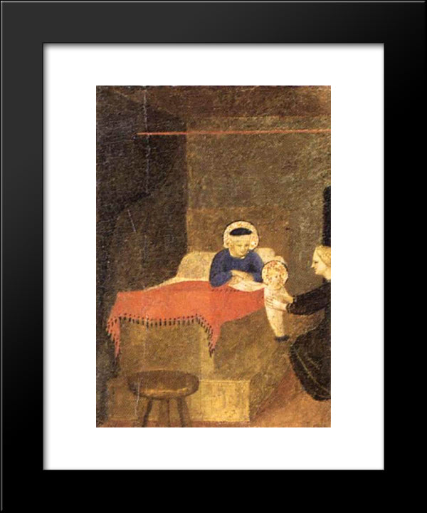 Birth Of The Virgin 20x24 Black Modern Wood Framed Art Print Poster by Angelico, Fra