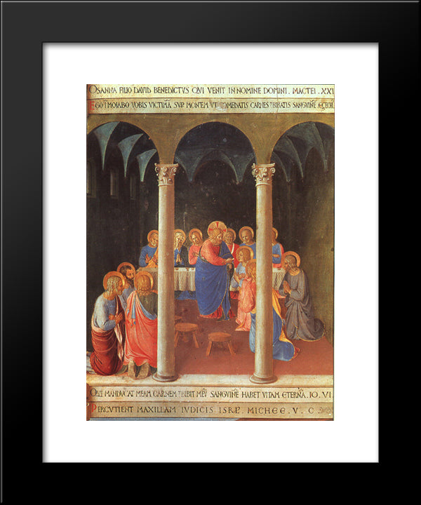Communion Of The Apostles 20x24 Black Modern Wood Framed Art Print Poster by Angelico, Fra