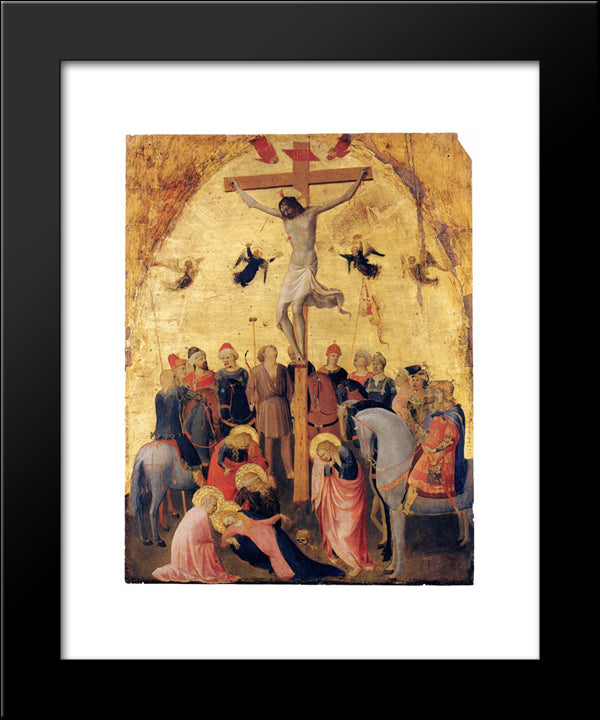 Crucifixion 20x24 Black Modern Wood Framed Art Print Poster by Angelico, Fra