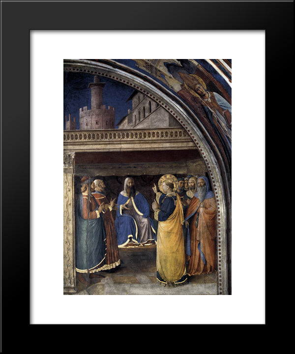 Dispute Before Sanhedrin 20x24 Black Modern Wood Framed Art Print Poster by Angelico, Fra