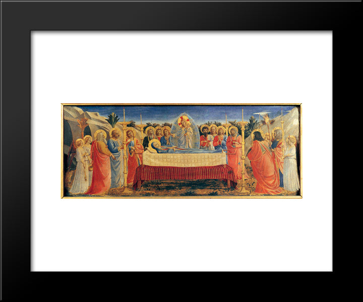 Dormition Of The Virgin 20x24 Black Modern Wood Framed Art Print Poster by Angelico, Fra