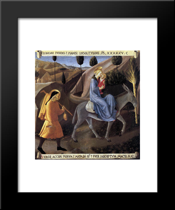 Flight Into Egypt 20x24 Black Modern Wood Framed Art Print Poster by Angelico, Fra