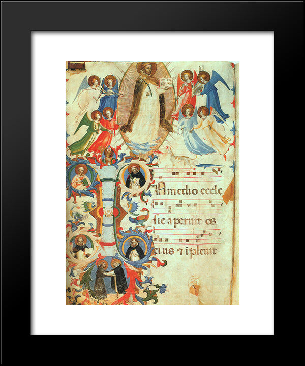 Glorification Of Saint Dominic 20x24 Black Modern Wood Framed Art Print Poster by Angelico, Fra